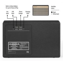 Montero Speaker in Black by Crosley -Revo Shop black crosley portable audio video cr3112a bk fa 1000