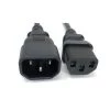 6 ft. 18 AWG AC Power Extension Cord UL Approved C13 to C14 in Black (2 per Box) by Micro Connectors, Inc