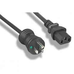 15 ft. 18/3 10 Amp Medical Grade Hospital AC Power Cord (NEMA 5-15PHG to IEC-60320-C13) Black by Micro Connectors, Inc