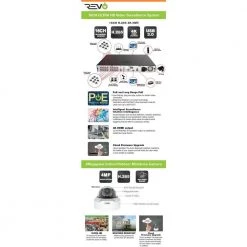 Ultra HD 16-Channel 3TB Surveillance NVR System with (8) 4 Megapixel Cameras and Night Vision by Revo -Revo Shop black white revo wired security camera systems ru162md8g 3t 31 1000