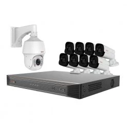Ultra Commercial Grade 16-CH 4K 3TB Smart NVR Video Surveillance System with 8 4MP Bullet and 22x PTZ Cameras by Revo