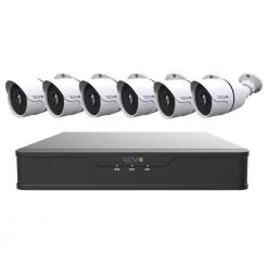 Hybrid 8-Channel 1080p 1TB Smart Security Camera System with 6 Wired Indoor/Outdoor Bullet IR Cameras by Revo