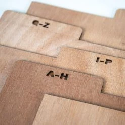 A-Z Wood Dividers for Crate in Natural by Crosley 5 A-Z Wood Dividers for Crate in Natural by Crosley -Revo Shop crosley audio accessories ac1045a na 4f 1000
