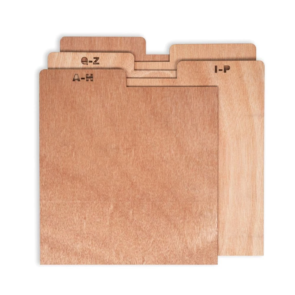 A-Z Wood Dividers for Crate in Natural by Crosley 1 A-Z Wood Dividers for Crate in Natural by Crosley