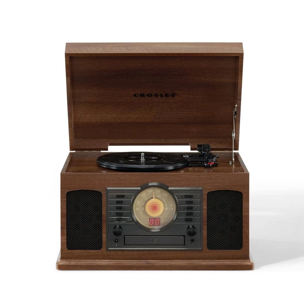 Burton Entertainment Center in Walnut by Crosley 1 Burton Entertainment Center in Walnut by Crosley