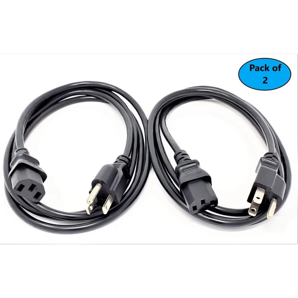 6 ft. NEMA 5-15P to C13 Universal AC Power Cord, UL Approved 18AWG/3 Conductors- Black (2 per Box) by Micro Connectors, Inc 2 6 ft. NEMA 5-15P to C13 Universal AC Power Cord, UL Approved 18AWG/3 Conductors- Black (2 per Box) by Micro Connectors, Inc - Image 2