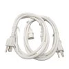 6 ft. 18AWG/3-Conductors White Universal AC Power Cord (NEMA 5-15P to C13) (2-Pack) by Micro Connectors, Inc