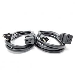 6 ft. C19 to NEMA 5-15P AC Power Cord in 14AWG/3 Conductors-Black (2 per Box) by Micro Connectors, Inc