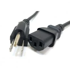 3 ft. 18AWG/3-Conductors Black Universal AC Power Cord (NEMA 5-15P to C13) (2-Pack) by Micro Connectors, Inc