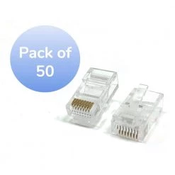 Cat5E RJ45 Modular Connectors Clear (50 Pack) by Micro Connectors, Inc