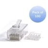 Category 6 RJ45 Modular Connector Clear (100-Pack) by Micro Connectors, Inc