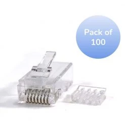 Category 6 RJ45 Modular Connector Clear (100-Pack) by Micro Connectors, Inc