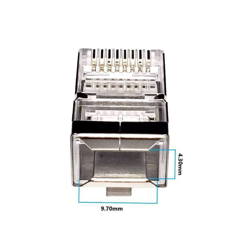 Cat6 Modular Shielded Plug Stranded Wire 50U, with Load Bar (50-Pack) by Micro Connectors, Inc 3 Cat6 Modular Shielded Plug Stranded Wire 50U, with Load Bar (50-Pack) by Micro Connectors, Inc - Image 3