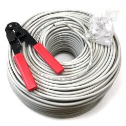 500 ft. Beige CAT6 UTP Solid Network Cable Kit with RJ45 Connectors and Crimping Tool by Micro Connectors, Inc -Revo Shop micro connectors inc data cables tr4 538 kit 1f 1000
