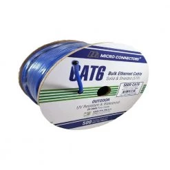 500 ft. Blue Solid Shielded (STP) CAT6 Outdoor UV Resistant Bulk Ethernet Cable by Micro Connectors, Inc -Revo Shop micro connectors inc data cables tr4 560blou 500 4f 1000
