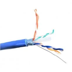 500 ft. Blue Solid Shielded (STP) CAT6 Outdoor UV Resistant Bulk Ethernet Cable by Micro Connectors, Inc