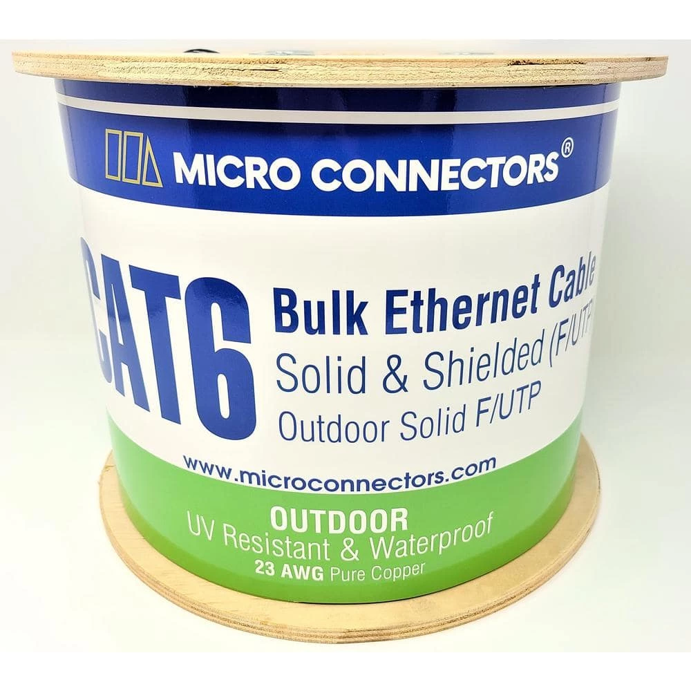 500 ft. 23AWG/8-Conductors Solid STP Outdoor Cat6 Bulk Ethernet Cable (Black) w/20-Piece of Shielded Modular Connectors by Micro Connectors, Inc 3 500 ft. 23AWG/8-Conductors Solid STP Outdoor Cat6 Bulk Ethernet Cable (Black) w/20-Piece of Shielded Modular Connectors by Micro Connectors, Inc - Image 3