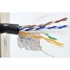 500 ft. 23AWG/8-Conductors Solid STP Outdoor Cat6 Bulk Ethernet Cable (Black) w/20-Piece of Shielded Modular Connectors by Micro Connectors, Inc