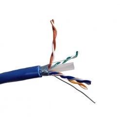 500 ft. Cat6 Solid-Shielded (STP) Bulk Ethernet (23 AWG) Cable (Blue) with 20 Cat6A/7 Connectors by Micro Connectors, Inc