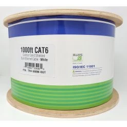 1000 ft. White 23 AWG Solid Shielded CAT6 UV Resistant Bulk Ethernet Cable by Micro Connectors, Inc -Revo Shop micro connectors inc data cables tr4 560w out 44 1000