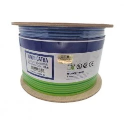 1000 ft. 23AWG 8-Conductors CAT6A Solid and Shielded (F/UTP) CMR Riser Bulk Ethernet Cable (Blue) by Micro Connectors, Inc -Revo Shop micro connectors inc data cables tr4 570sr bl fa 1000