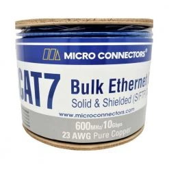 500 ft. Cat7 23 AWG/8-Conductors Solid and Shielded (S/FTP) CMR Riser Cable w/20-Pieces of Shielded Modular Connectors by Micro Connectors, Inc 8 500 ft. Cat7 23 AWG/8-Conductors Solid and Shielded (S/FTP) CMR Riser Cable w/20-Pieces of Shielded Modular Connectors by Micro Connectors, Inc -Revo Shop micro connectors inc data cables tr4 580srbl kit 4f 1000