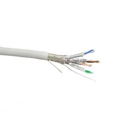 500 ft. Cat7 23AWG/8-Conductors Solid and Shielded (S/FTP) Bulk Ethernet White Cable CMR Riser-Rated by Micro Connectors, Inc