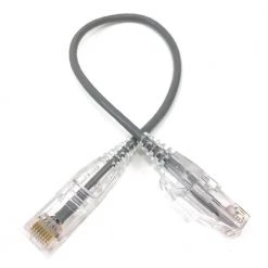 1 ft. 28 AWG Ultra Slim CAT 6-Patch Cables, Gray (5 per Box) by Micro Connectors, Inc