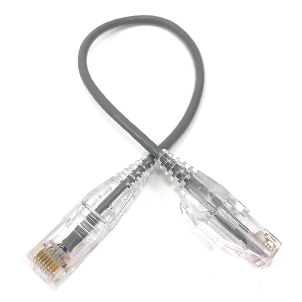1 ft. 28 AWG Ultra Slim CAT 6-Patch Cables, Gray (5 per Box) by Micro Connectors, Inc 1 1 ft. 28 AWG Ultra Slim CAT 6-Patch Cables, Gray (5 per Box) by Micro Connectors, Inc