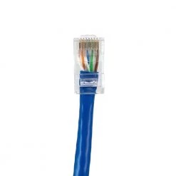 Micro Connectors 1 ft. Cat6 UTP RJ45 Blue Bootless Patch Cable (50-Pack) by Micro Connectors, Inc