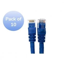 3 ft. CAT6 Ethernet Patch Cable Snagless/Molded Boot Unshielded Twisted Pair, Blue (10-Pack) by Micro Connectors, Inc -Revo Shop micro connectors inc ethernet cables e08 003bl 10 66 1000