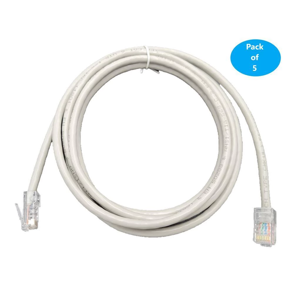 7 ft. Cat6 UTP RJ45 Bootless Patch 24 AWG Gray-Cable (5-Pack) by Micro Connectors, Inc 2 7 ft. Cat6 UTP RJ45 Bootless Patch 24 AWG Gray-Cable (5-Pack) by Micro Connectors, Inc - Image 2