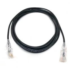 10 ft. 28 AWG Ultra Slim CAT6 UTP RJ45 Patch Cables, Black (5-Pack) by Micro Connectors, Inc