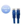 14 ft. CAT6 Ethernet Patch Cable Snagless/Molded Boot Unshielded Twisted Pair, Blue (10 per Pack) by Micro Connectors, Inc