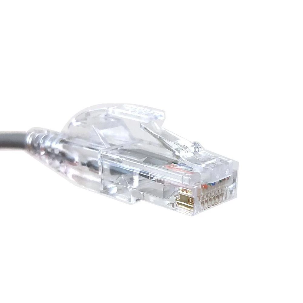 25 ft. 28 AWG Ultra Slim CAT6 RJ45 Unshielded Twisted Pair Patch Cable, Gray by Micro Connectors, Inc 3 25 ft. 28 AWG Ultra Slim CAT6 RJ45 Unshielded Twisted Pair Patch Cable, Gray by Micro Connectors, Inc - Image 3