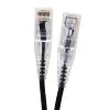 25 ft. 28AWG Ultra Slim CAT 6 RJ45 Unshielded Twisted Pair Patch Cable, Black by Micro Connectors, Inc