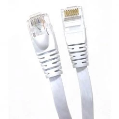 25 ft. Flat White RJ45 CAT 6 Unshielded Twisted Pair Patch Cable by Micro Connectors, Inc