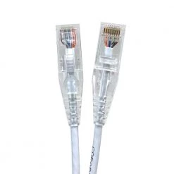 25 ft. 28 AWG Ultra Slim CAT6 RJ45 Unshielded Twisted Pair Patch Cable, White by Micro Connectors, Inc