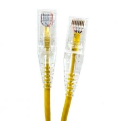 25 ft. 28 AWG Ultra Slim CAT6 RJ45 Unshielded Twisted Pair Patch Cable, Yellow by Micro Connectors, Inc