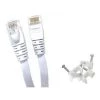 100 ft. Flat Cat6 RJ45 UTP Ethernet Networking Cable with 20 Cable Clips by Micro Connectors, Inc
