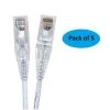 10 ft. CAT 6A 10 Gbps UTP 28 AWG Ultra Slim Ethernet Cable, White (5-Pack) by Micro Connectors, Inc