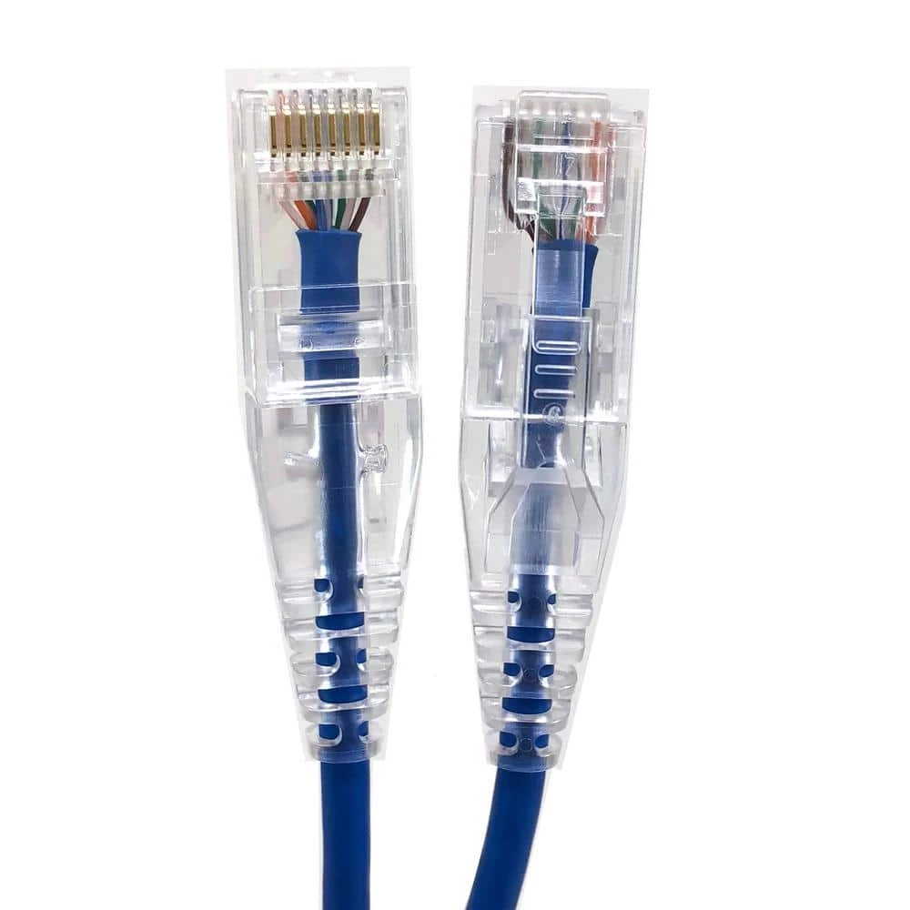 14 ft. Cat 6 Amp 28 AWG Ultra Slim Patch Cable, Blue by Micro Connectors, Inc 1 14 ft. Cat 6 Amp 28 AWG Ultra Slim Patch Cable, Blue by Micro Connectors, Inc