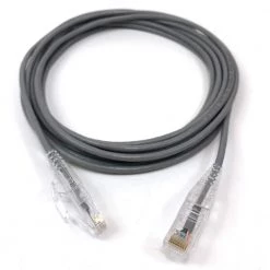 15 ft. CAT 6A 10 Gbps UTP 28 AWG Ultra Slim Ethernet Cable, Gray by Micro Connectors, Inc