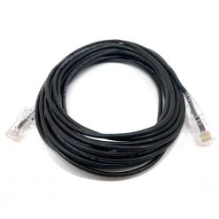 25 ft. CAT 6A 10 Gbps UTP 28 AWG Ultra Slim Ethernet Cable, Black by Micro Connectors, Inc