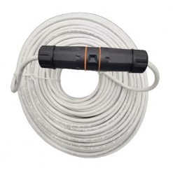 100 ft. CAT6A Industrial Outdoor-Rated Shielded Ethernet 26 AWG White-Cable Kit with Waterproof Coupler by Micro Connectors, Inc