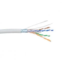 500 ft. CAT 6A Solid and Shielded (F/UTP) CMR Riser Bulk White Ethernet Cable by Micro Connectors, Inc