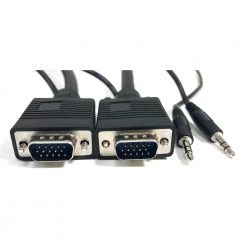 25 ft. XVGA/SVGA/VGA Projector Monitor Cable with 3.5 mm Stereo Audio Plug by Micro Connectors, Inc
