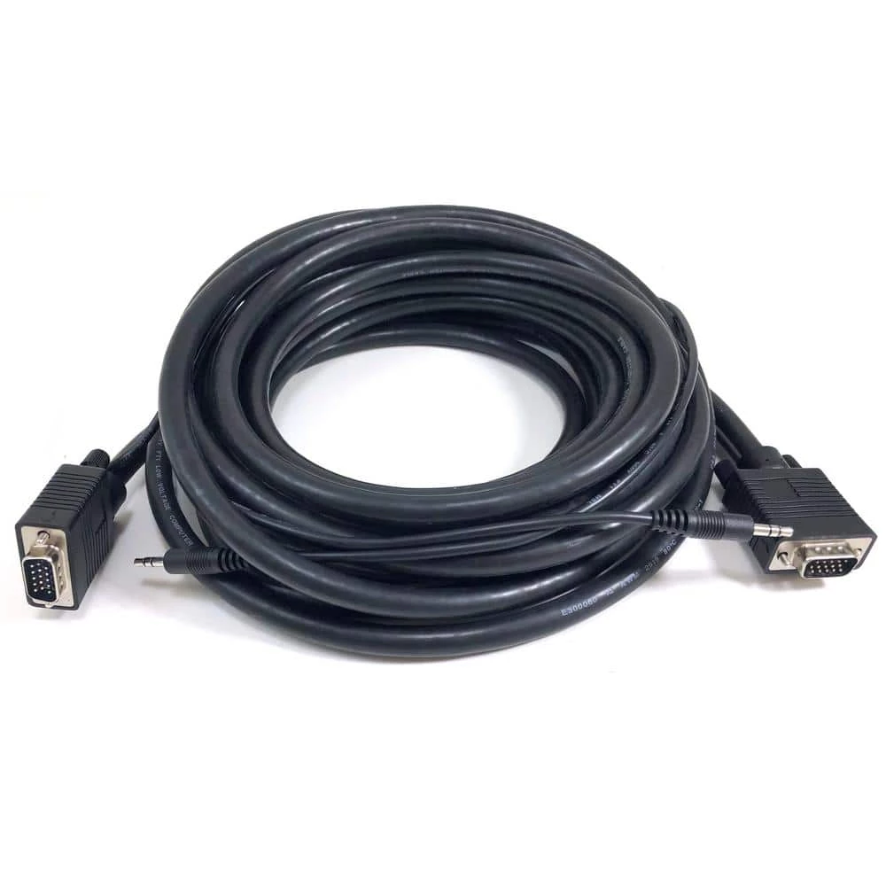 25 ft. XVGA/SVGA/VGA Projector Monitor Cable with 3.5 mm Stereo Audio Plug by Micro Connectors, Inc 2 25 ft. XVGA/SVGA/VGA Projector Monitor Cable with 3.5 mm Stereo Audio Plug by Micro Connectors, Inc - Image 2