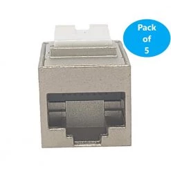 CAT 6A Shielded RJ45 Inline Keystone Coupler (5-Pack) by Micro Connectors, Inc -Revo Shop micro connectors inc network cable testers c20 110l6asky 5 4f 1000