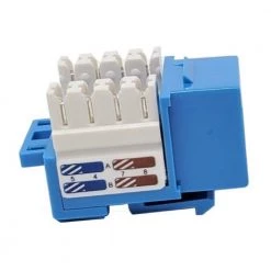 CAT 6 Punch Down Keystone in Jack/Blue (10-Pack) by Micro Connectors, Inc -Revo Shop micro connectors inc network cable testers frt 840bl 10 1f 1000